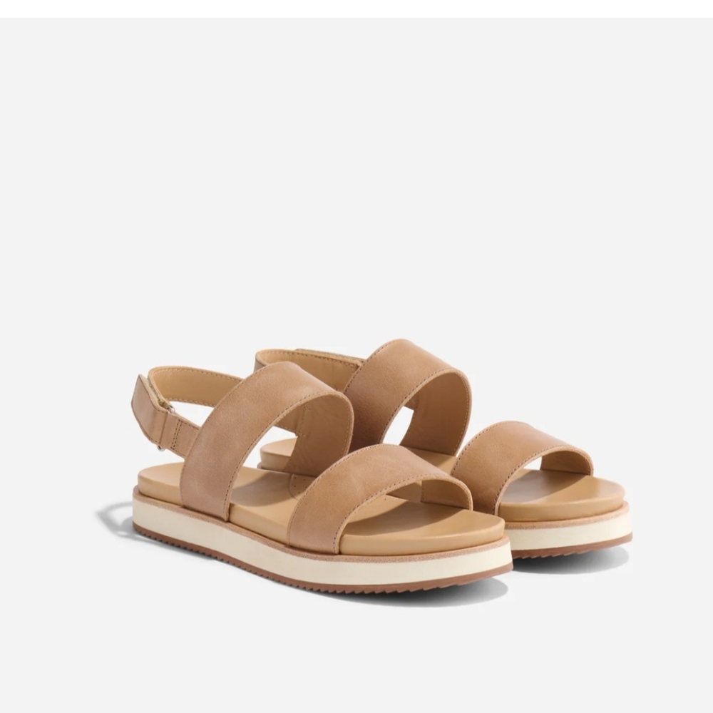 Nisolo Go To Flatform Sandal Almond sz 10 NIB